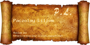 Paczolay Liliom névjegykártya